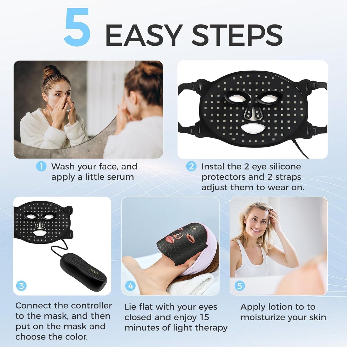 Máscara Facial LED con Terapia de Luz Roja para La cara y la Piel