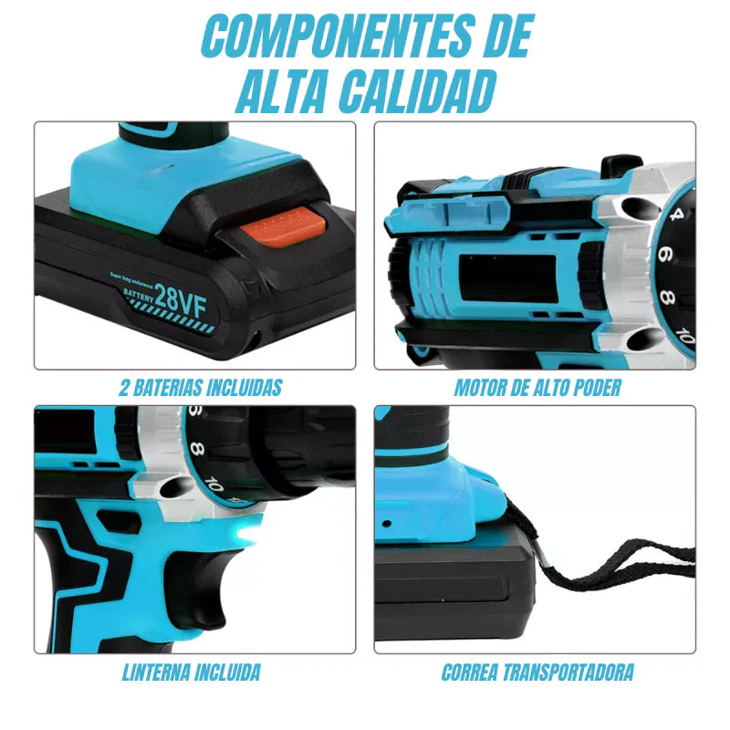 Taladro Portátil con 2 Baterías