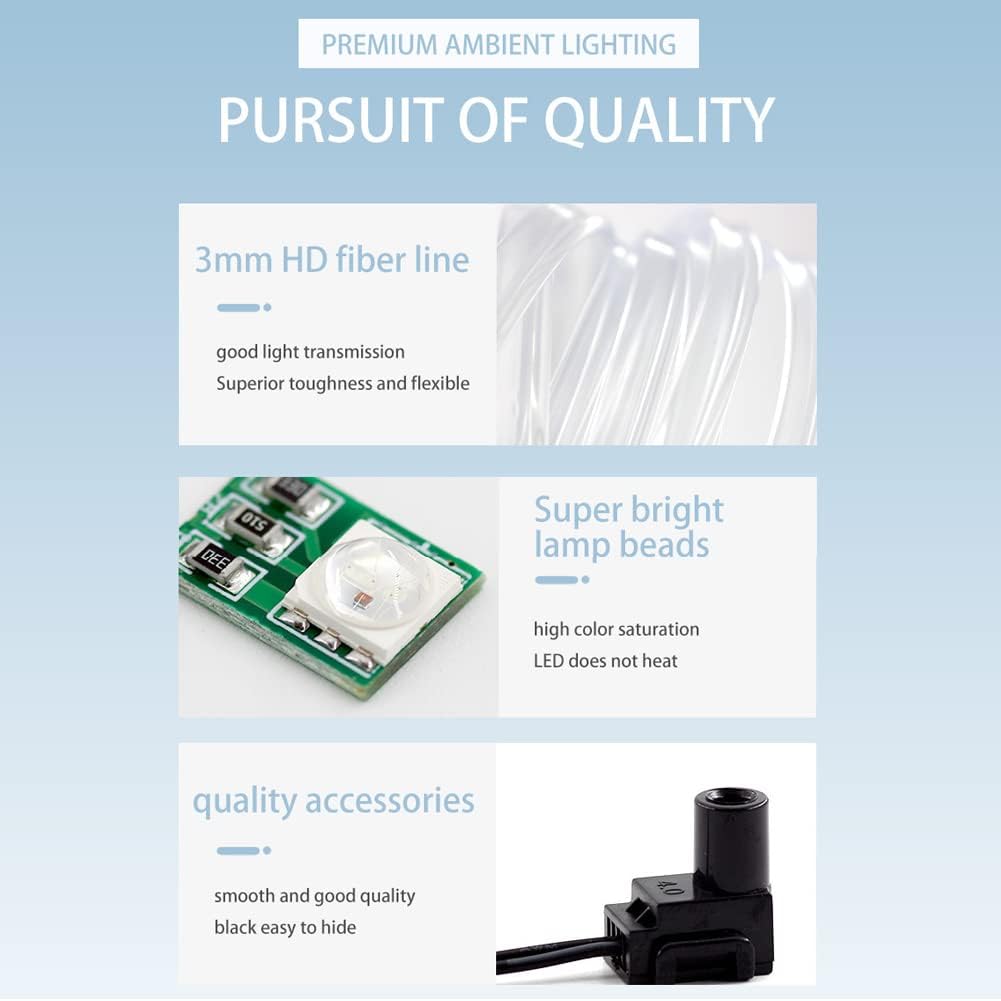 Tira de Luz Ambiente Multifuncional 7 Colores RGB para Coches